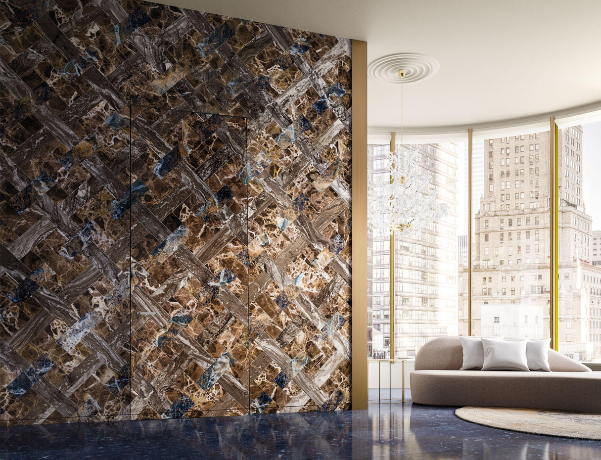 porta e parede de mesmo material