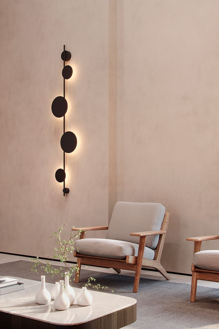 arandela preta circulos sala