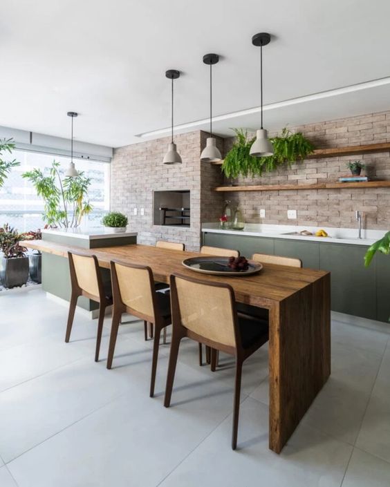 cozinha integrada com churrasqueira