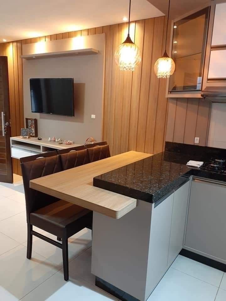 luminárias suspensas em bancada