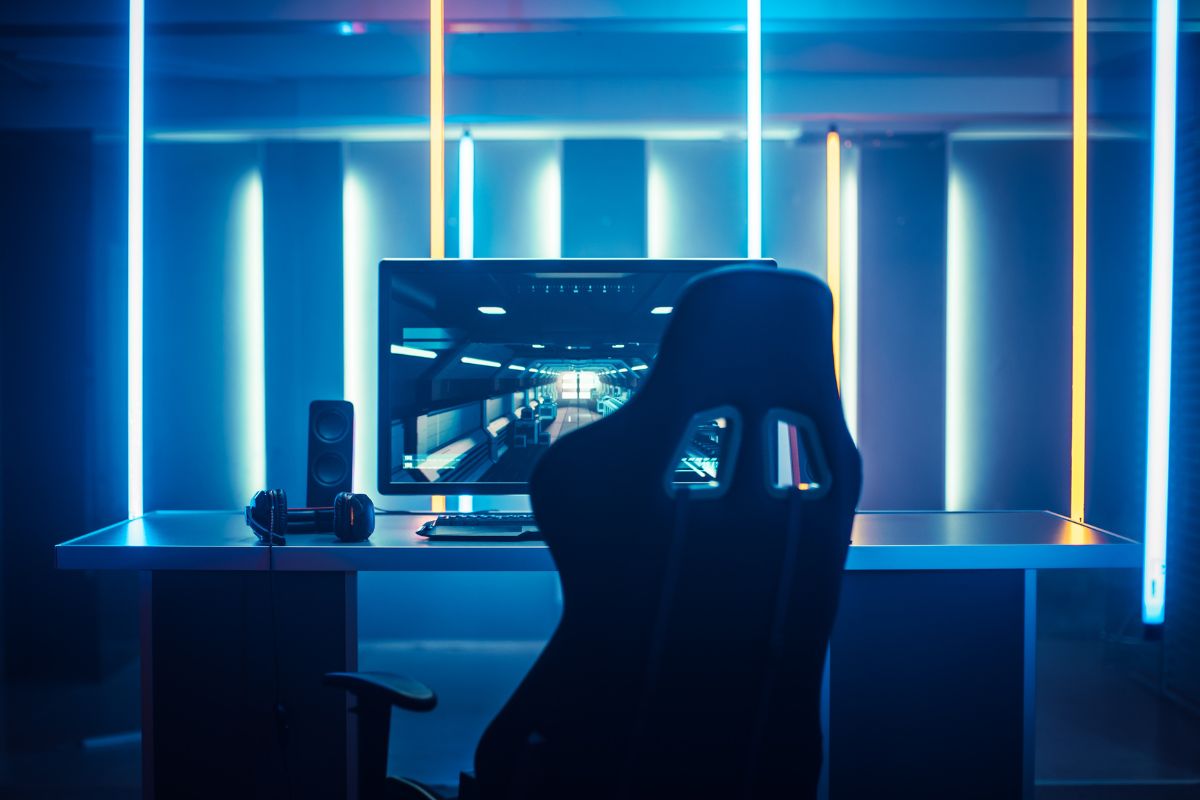 iluminação de quarto gamer