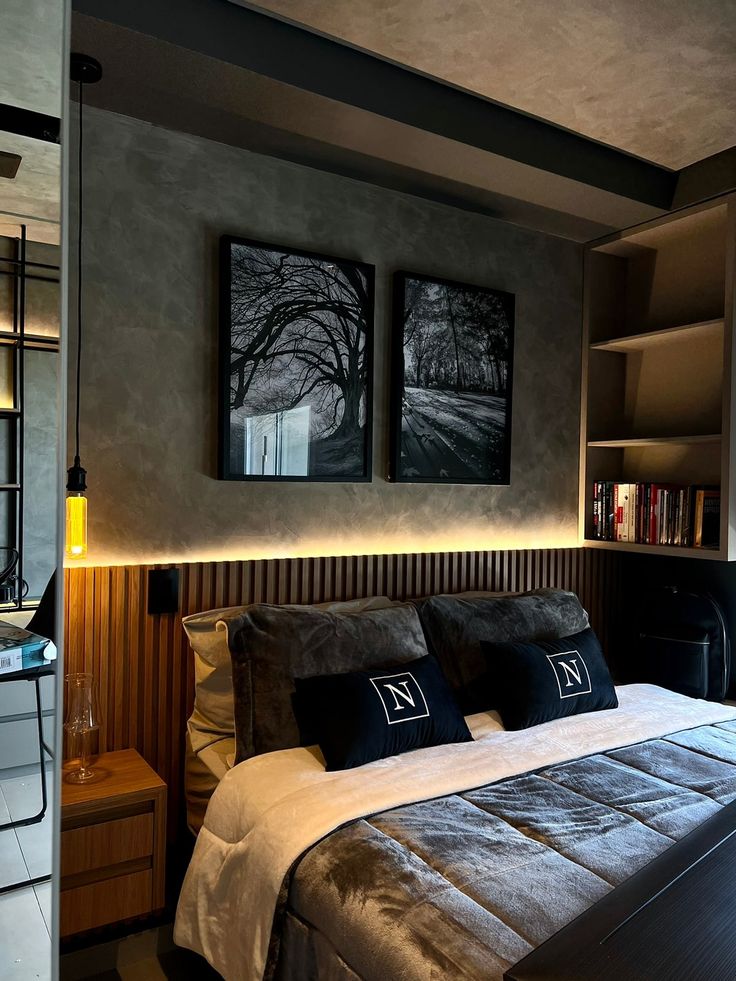 quarto de casal moderno cores neutras